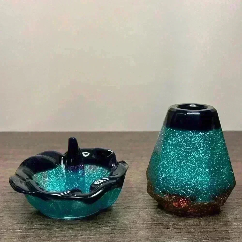 Hand Crafted Set | Ring Holder and Mini Floral Vase